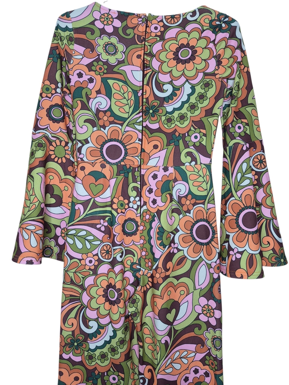 Smak Parlour 70s Retro Psychedelic Floral Bell Sleeve Jumpsuit Womens Small - Picture 8 of 9